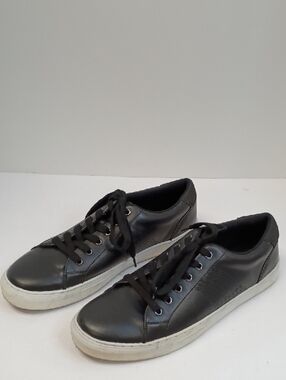 Stylus Black Leather Lace-Up Sneakers Size 12 Men